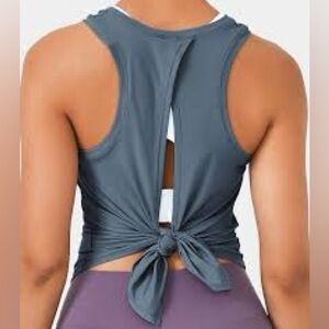 HALARA Slate Blue Tie Back Sport Tank Top Size Medium